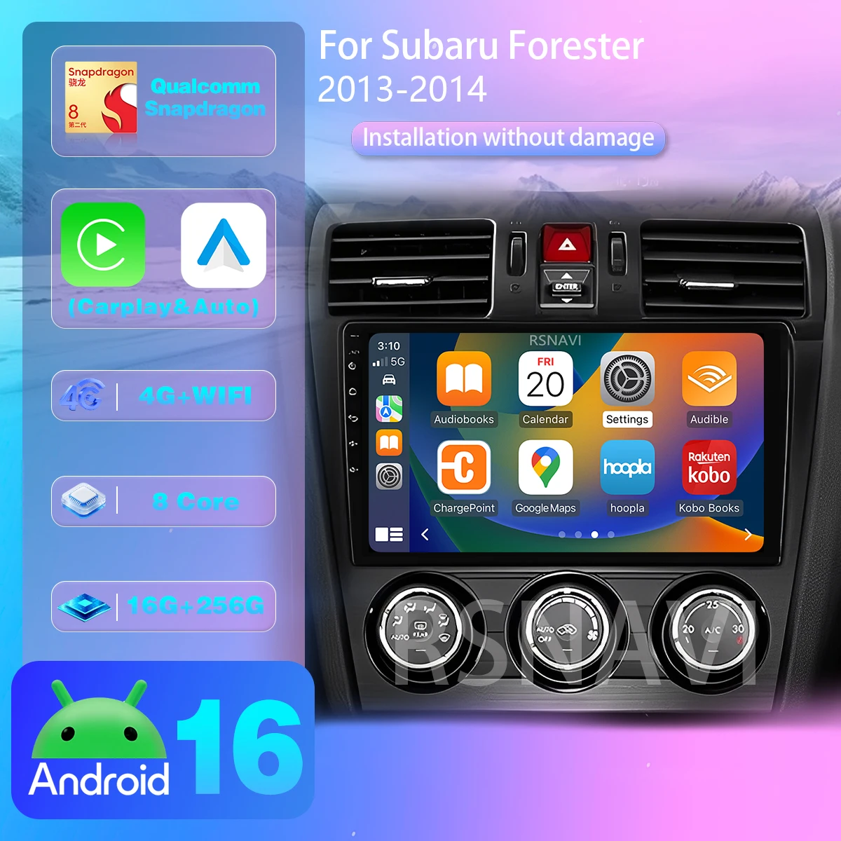 Android 16 For Subaru Forester 4 SJ XV WRX 2012 - 2015 2018 Carplay Car Radio Multimedia Player BT video Car radio app control