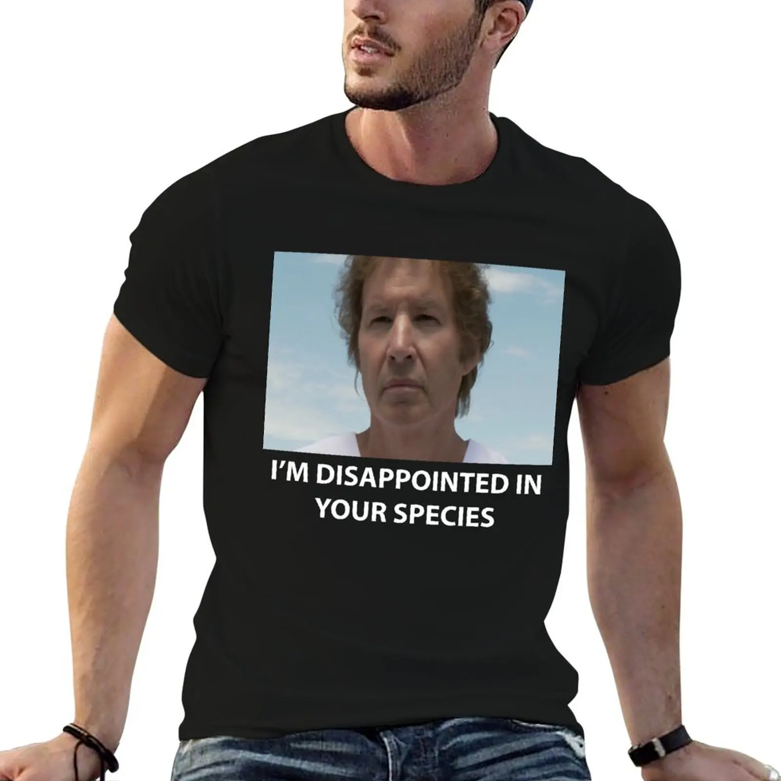 T-shirt Disappointed, t-shirts amusants, humorisme noir, t-shirt homme en coton épais, t-shirts pour hommes