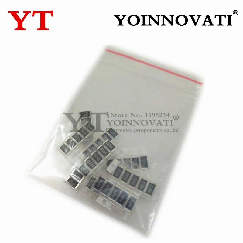 50 قطعة 2512 1% SMD المقاوم عينات عدة 10 valueX5pcs 1R00 R500 R470 R330 R220 R200 R150 R100 R050 R010