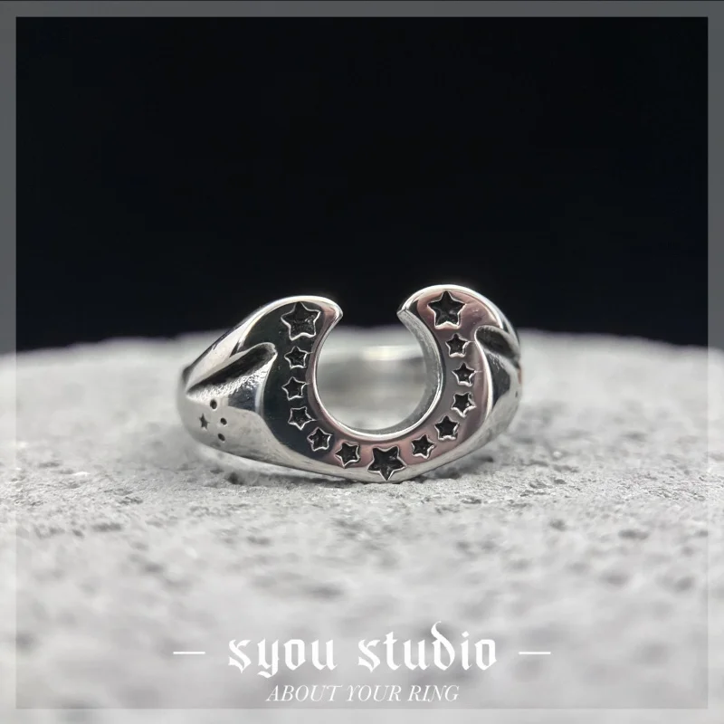 Bague rétro en forme de U en fer à cheval, en acier inoxydable, cadeau pour hommes et femmes, bagues de mariage Vintage, bijoux de haute qualité, vente en gros