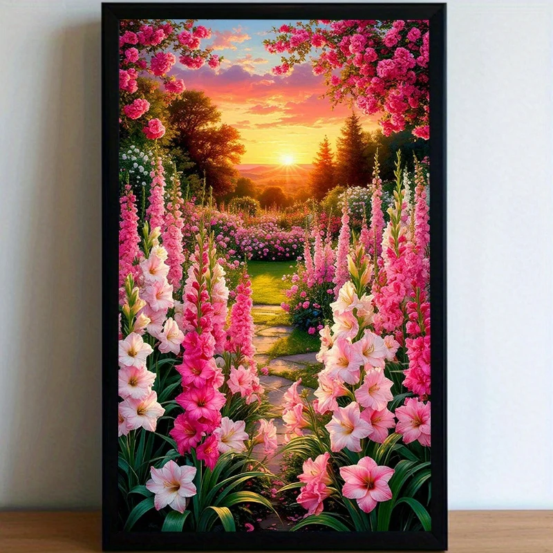 Puzzle de 500/1000/1200/2000 pièces, motif Chemin de fleurs et Coucher de soleil, jouet créatif de décompression, idéal pour les amateurs d'art et les débutants