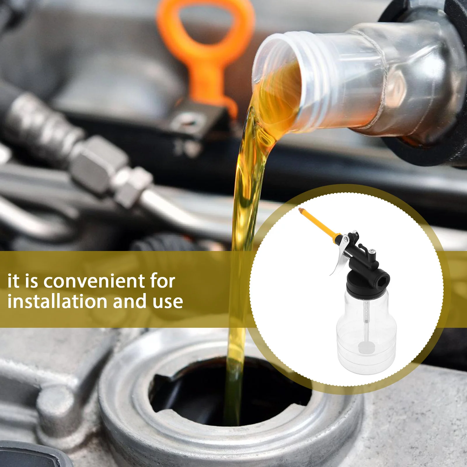 250 ミリリットル高圧オイル缶透明ノズル正確な潤滑自動車モーター車ディスペンサーポータブルハンドヘルドオイラーバケツ