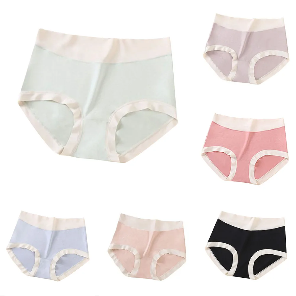 

Breathable Cotton Panties Seamless Breathable Cotton High Waist Briefs Applicable For All Seasons For Daily Wear