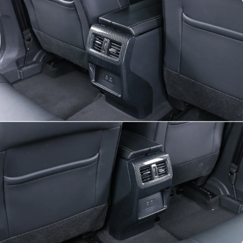 For Nissan X Trail T33 Rogue 2021-2023 ABS Carbon Car Rear seat air conditioner air outlet trim frame interior accessories