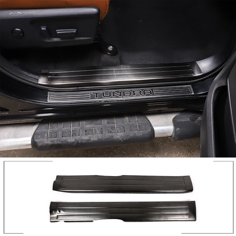 

For Toyota sequoia 2008-20 Car inner outside Door Sill Protect Plate cover Trim Stickers steel door sill protection accessories