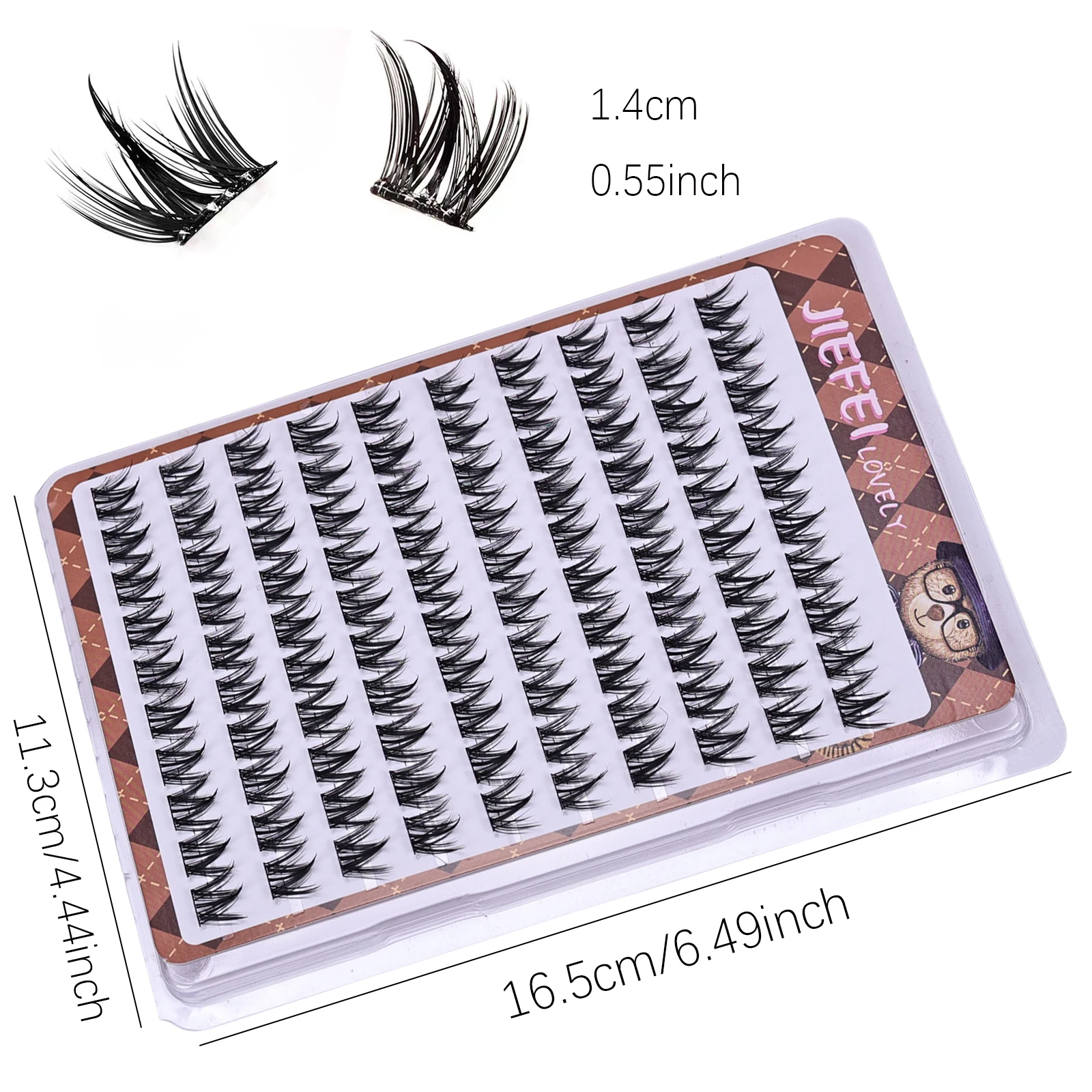 رموش صناعية ذاتية اللصق سميكة خالية من الغراء مع تصميم على شكل حرف W لعيون المانجا الضخمة