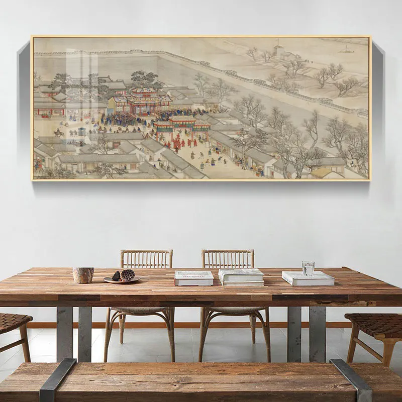 Qianlong's Southern Tour The Qing Dynasty Masterpiece Reproduction Traditional Chinese Style Oil Painting Scenery Home Décor2