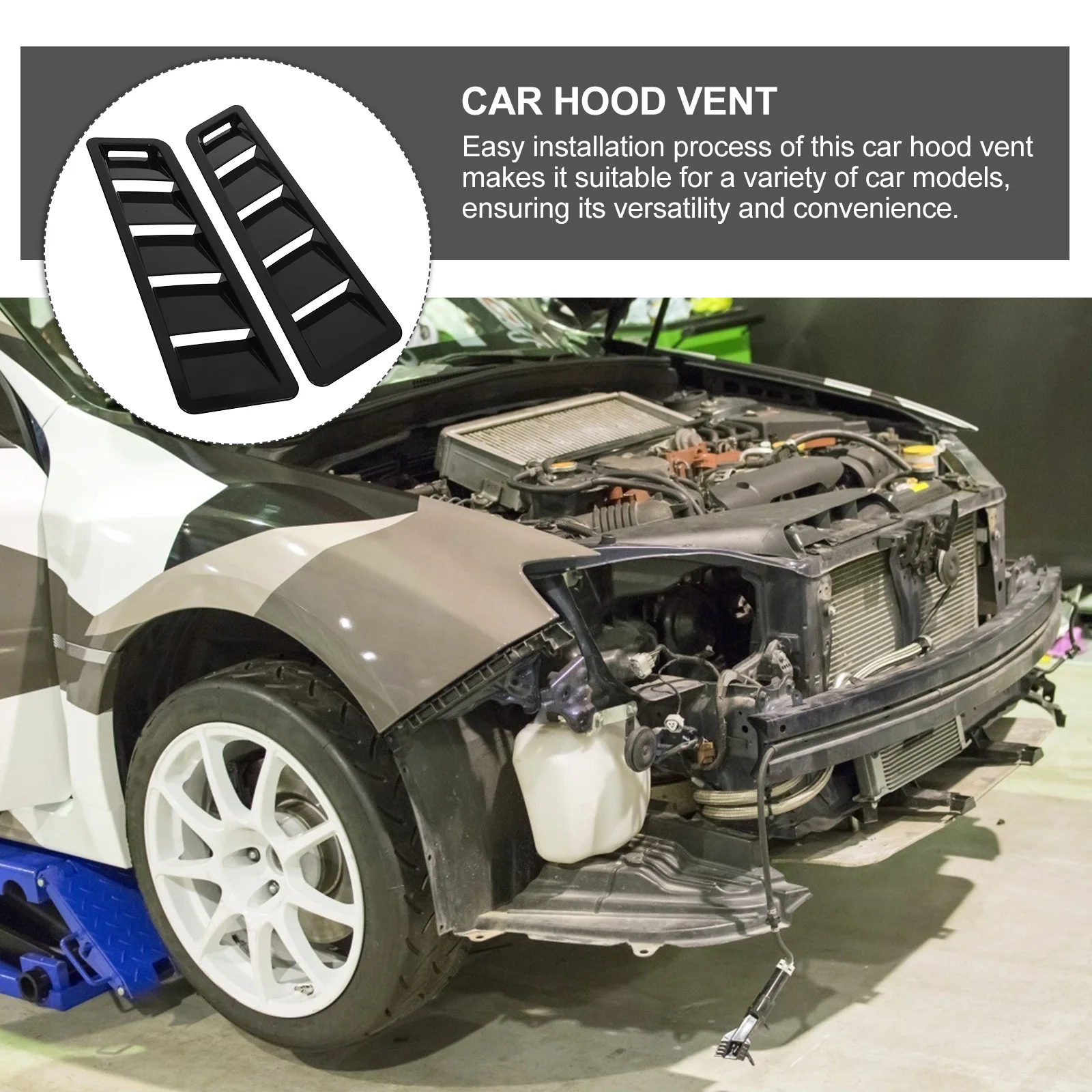 2 pçs capô do motor do carro ventilação lateral entrada de ar cobre aberturas de ventilação automotiva exterior para redução de temperatura do veículo
