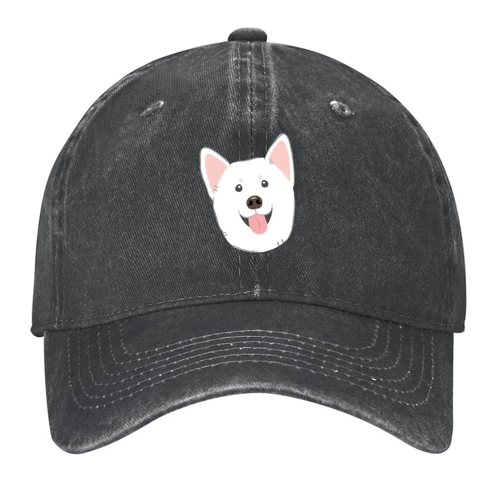 

White Korean Jindo Dog Cherry blossom Baseball Cap sailor cap for men hard hat hats for men Golf Caps Male Women's