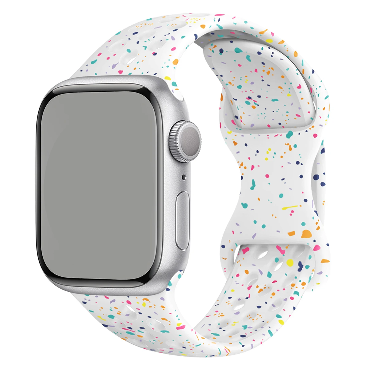 Sport Rubber Strap for Apple Watch Band 49mm 45mm 44mm 42mm 38mm Colored Particles Band for IWatch 9 8 7 6 5 SE Ultra 2