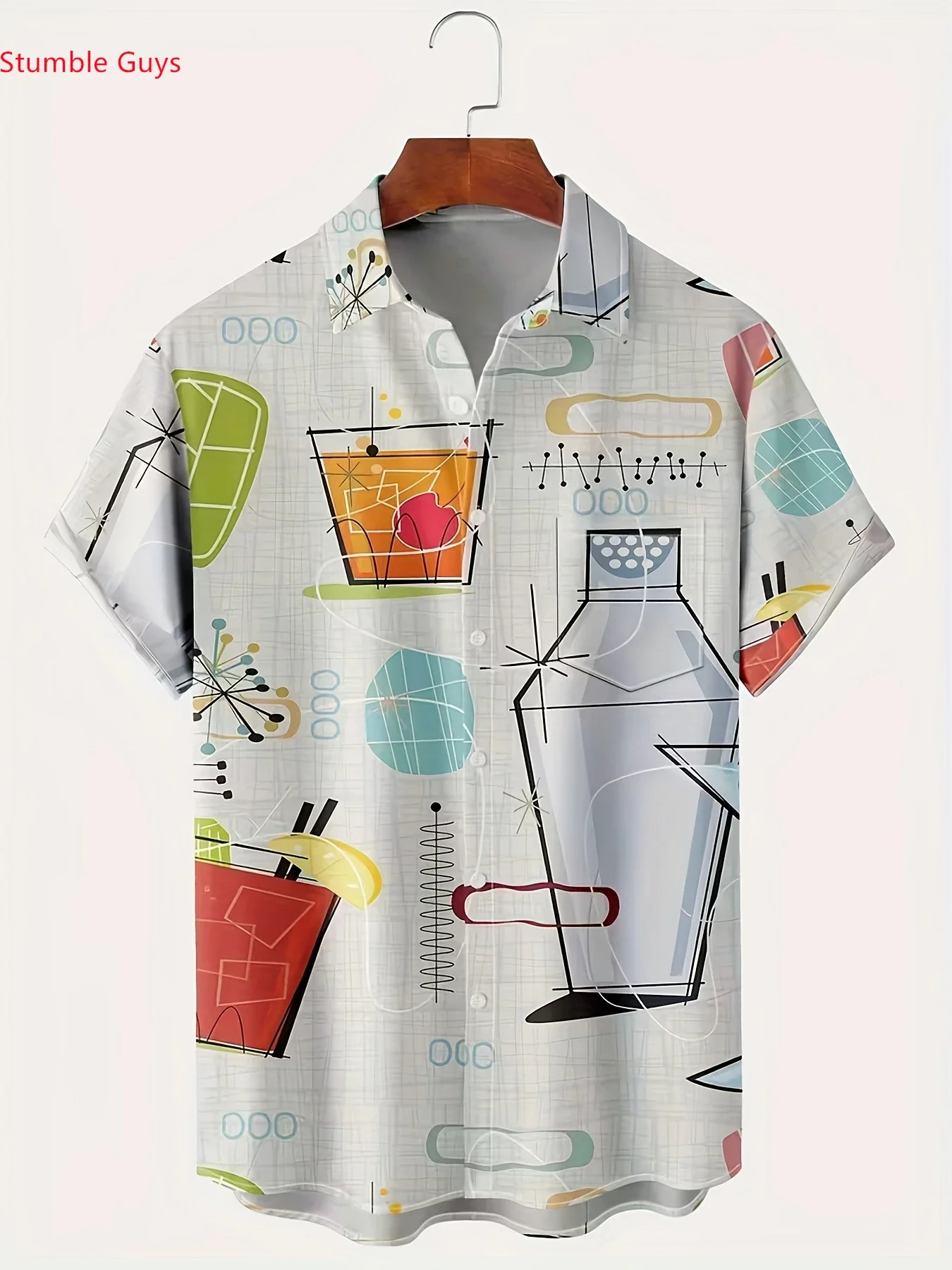 

Men's Casual Fashion Hawaiian Shirt Summer Man Short Sleeve Floral Print Breathable Lightweight Beach Party Holiday Shirts