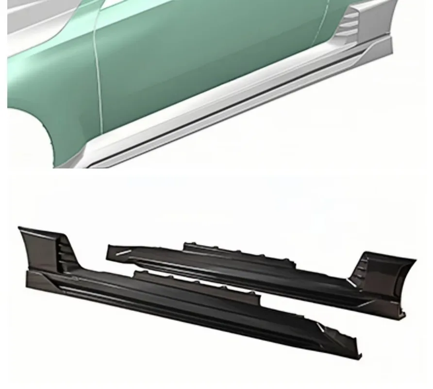 High Quality M2 Car Outdoor Side Skirt Suitable for BMW M2 G87 Dry Carbon Fiber Extended Side Skirt