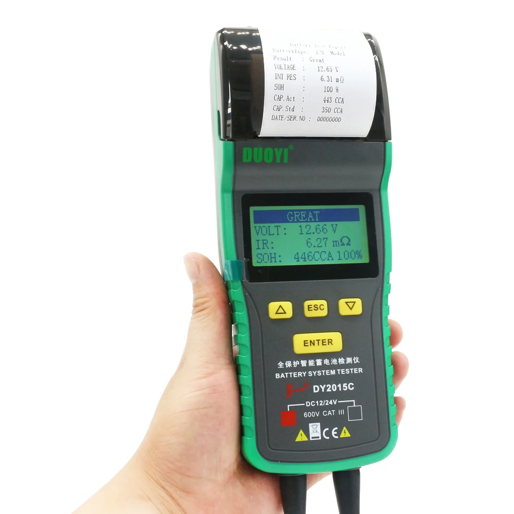 DY2015C Car Battery Tester Printer Car Heavy Duty