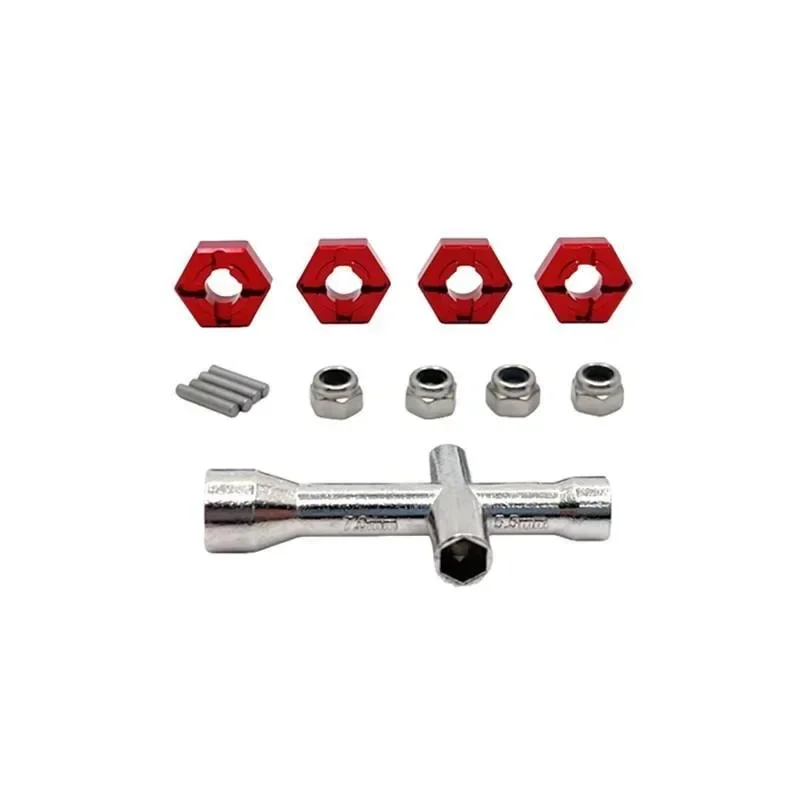 MJX 1/14 1/16 및 SCY 1/16의 RC 자동차에 적합한 금속 예비 부품. 업그레이드 너트, 슬리브, 12mm 어댑터