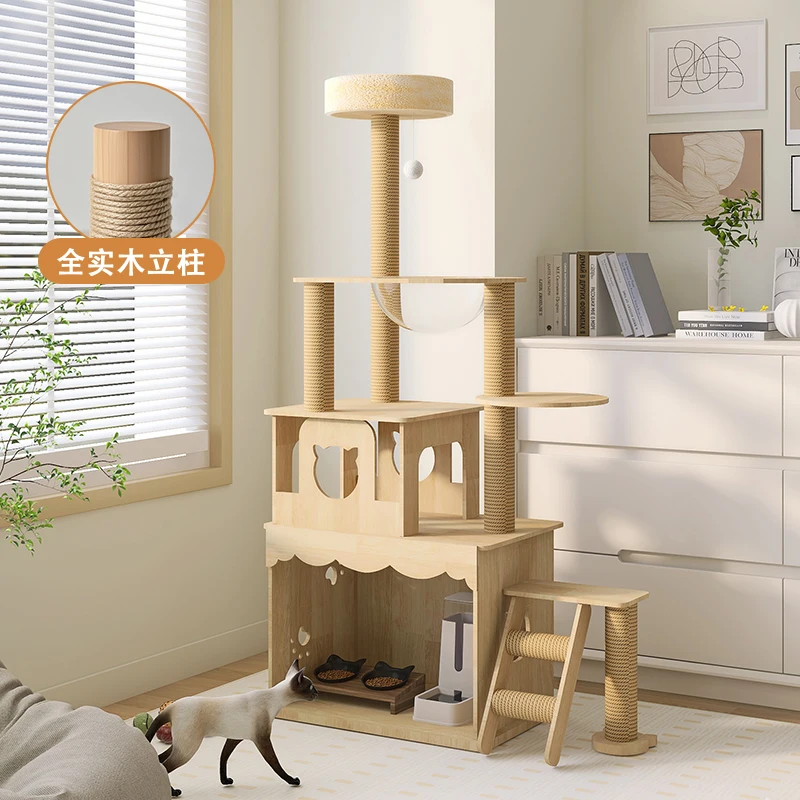 Cat climbing frame Cat litter box rack