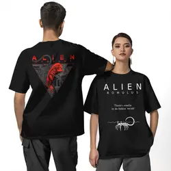 Vintage T Shirt Vintage Alien Romulus Movie T Shirts Trendy Cool Tee Shirt for Men Summer Aesthetic Print Short Sleeve Clothing