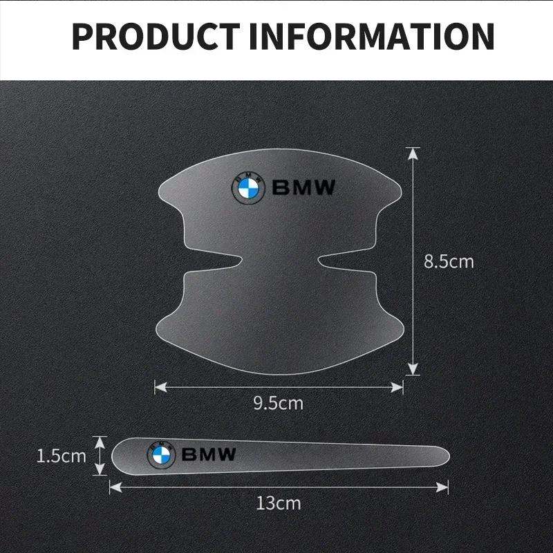 For BMW 8Pc PVC Transparent Car Door Handle Wrist Bowl Trim Stickers for BMW E90 E60 E61 E93 E87 E36 E46 E53 X1 X3 X5 X6 F30 F20