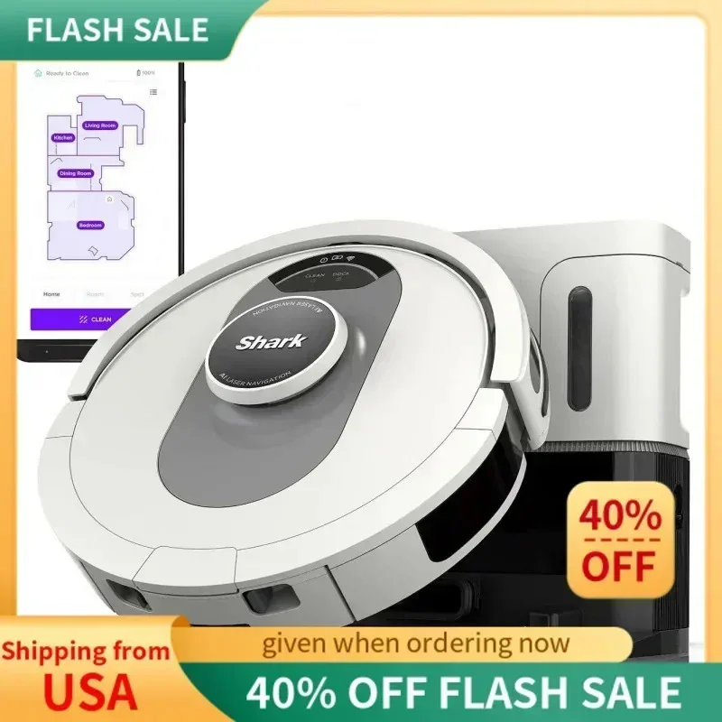 مكنسة كهربائية روبوتية للتحكم الصوتي TGBFShark AI مع ملاحة ماتريكس النظيفة، رسم الخرائط المنزلية، سعة 60 يومًا، قاعدة منزلية فارغة ذاتية، علي