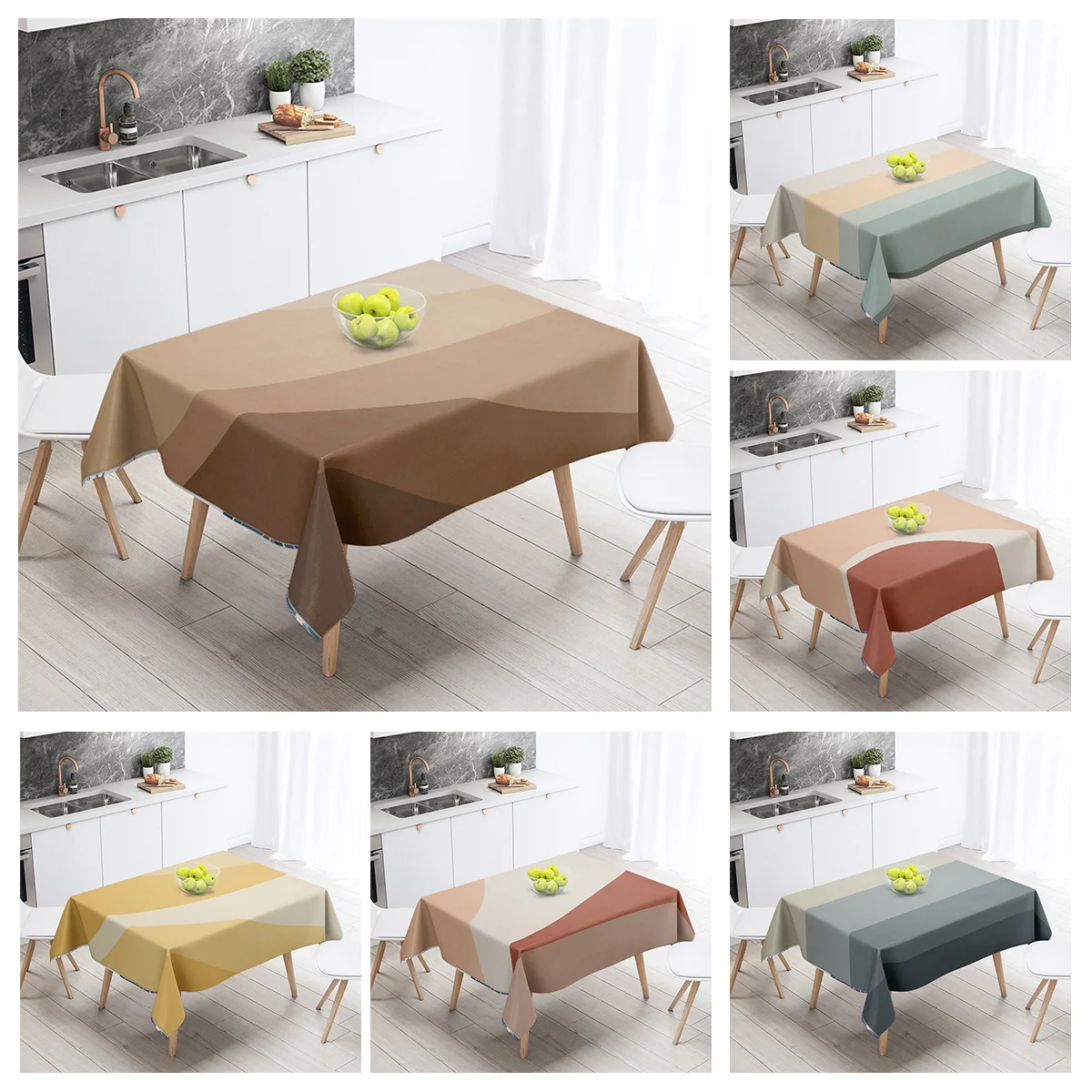 Nordic Minimalist Geometric Tablecloth 140X200cm Machine Washable Ins Style Dining Tablecloth Household Living Room Decorative