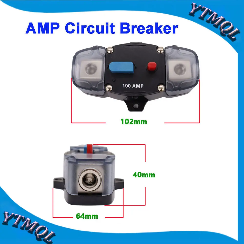 1PCS Car Fuse Automatic Disconnect Switch Audio Modify Amplifier Circuit Breaker 30/50/60/80/100/150/200/300A Fuse Power Conne