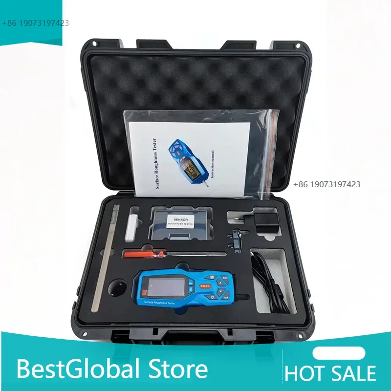 Surface Roughness Meter Handheld Surface Roughness Tester Meter with 22 Parameters Portable Profilometer with Real-time Clock
