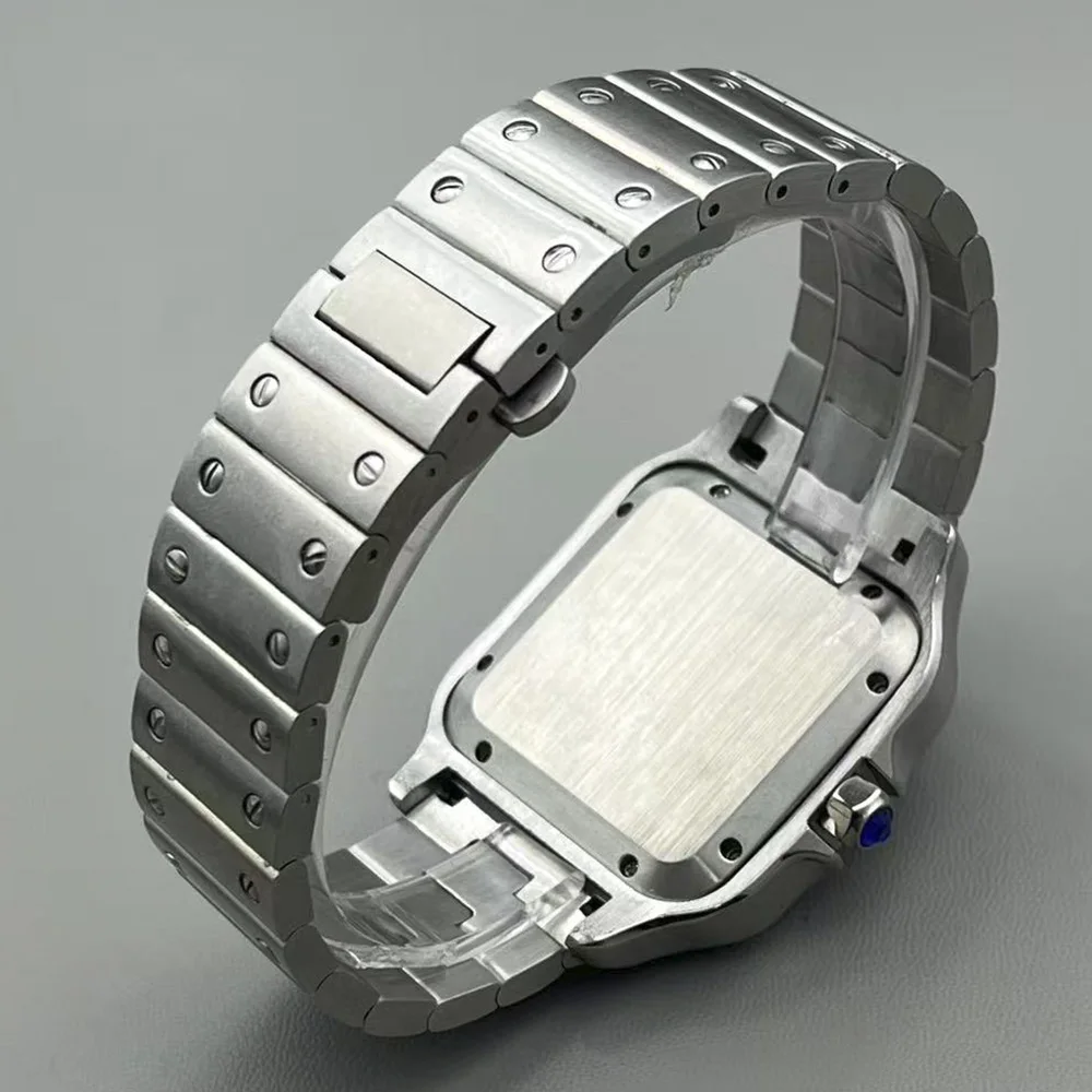 Herrenuhr, 38 mm, unmarkiert, automatische mechanische Uhr, Edelstahlteile, NH35-Uhrwerk, 27 mm Zifferblatt
