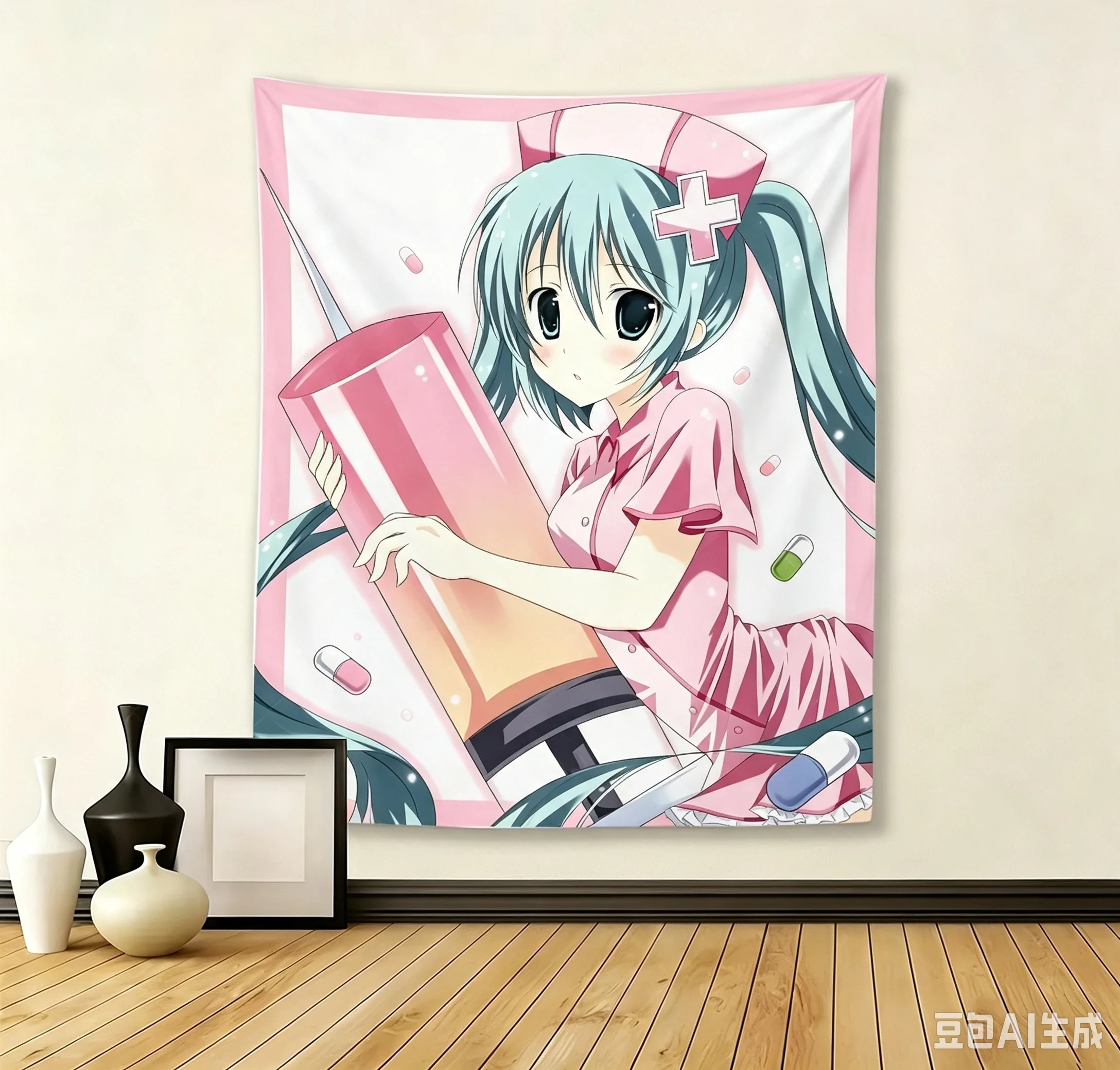 Cute Anime Girl Wall Tapestry Kawaii Cartoon Character Poster Fabric Hanging Wall Art Decor Bedroom Living Room Decoration Gift