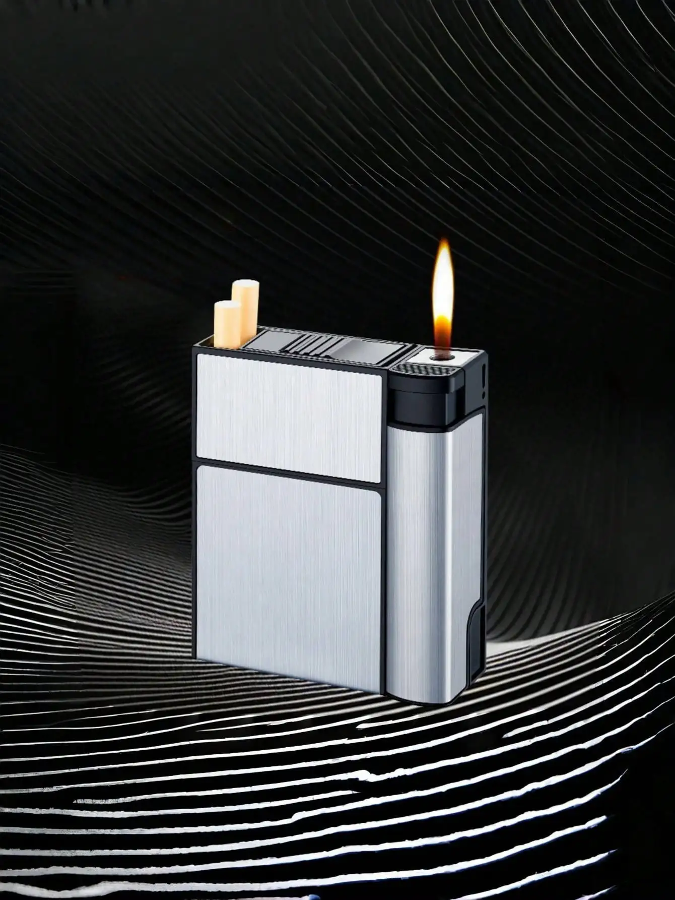 20 Stück Kapazität Metall-Zigarettenetui für 84 mm große mit Feuerzeugetui, kreatives Zigarettenetui, Anti-Druck, feuchtigkeitsbeständig – Detail 10