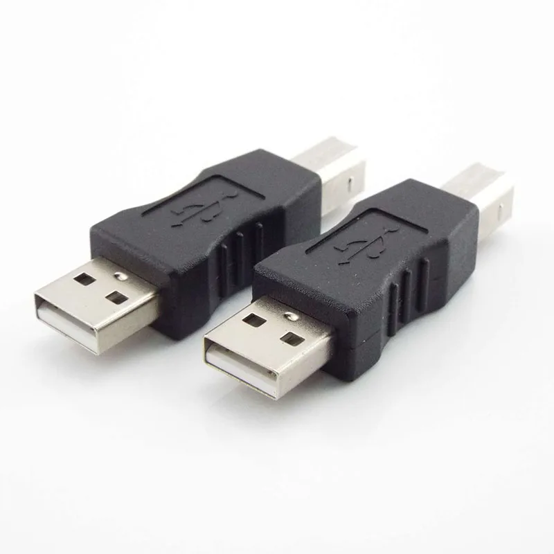 2pcs USB 2.0 Type A Female to Type B Male USB Printer Scanner Adapter Data Sync Coupler Converter Connector A4