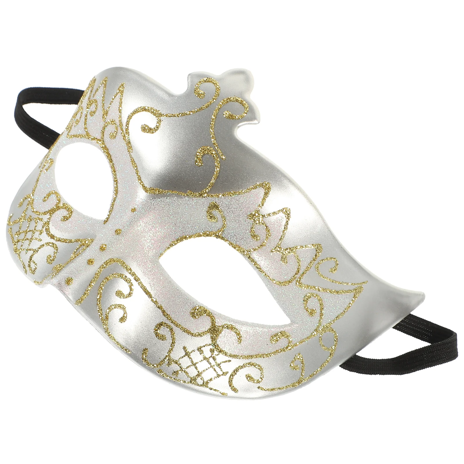 

Gold Glitter Masquerade Mask Half Face Lightweight Plastic Male Halloween Party Mask Masquerade Ball Cosplay Accessory