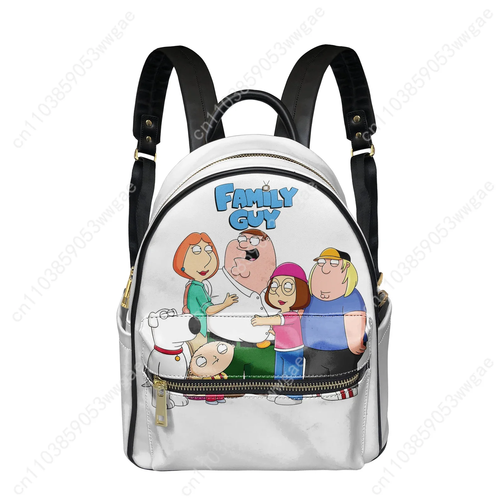 Family Guy Backpack Womens Mens Knapsack Customized Text Image Double Shoulder Bag Business Travel Bookbag Rucksack Gift Daypack
