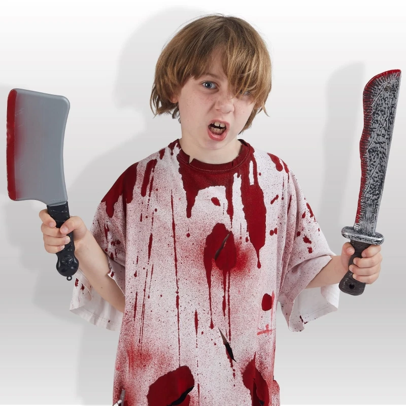 سكين مزيف للهالوين فأس بلاستيكي للأطفال لعبة هدية رعب كوسبلاي دعائم حفلات لوازم تزيين الهالوين السعيدة