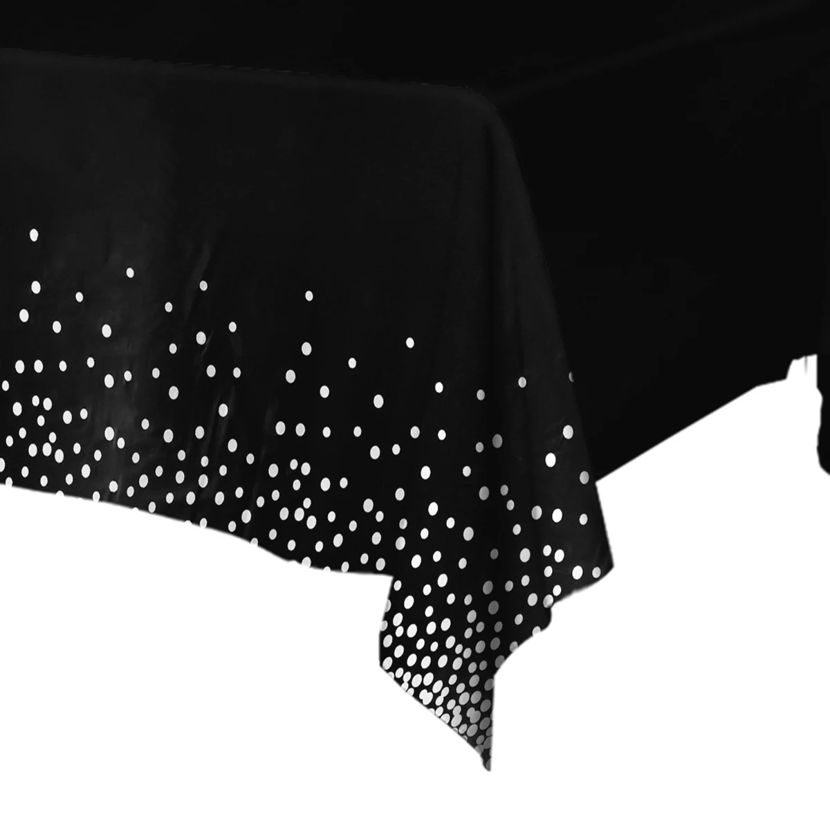 137x274cm Black Dot Rectangle Disposable Waterproof Party Tablecloth for Birthday Restaurant Wedding Holy Communion Table Cover