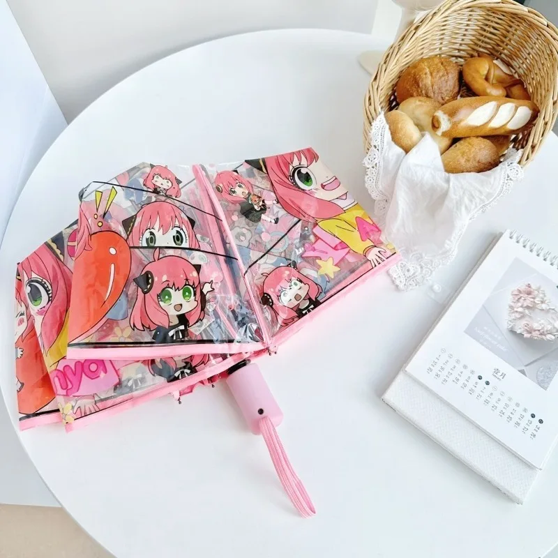 SPY×FAMILY Anya Forger Anime Cartoon Two-dimensional Full Transparent Umbrella Creative Personality Folding Umbrella Wholesale