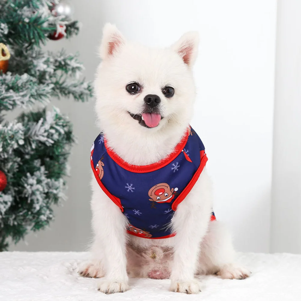 

Dog Fleece Dress Christmas Pet Clothes Small Outfits Vest Theme Xmas Costume Polyester
