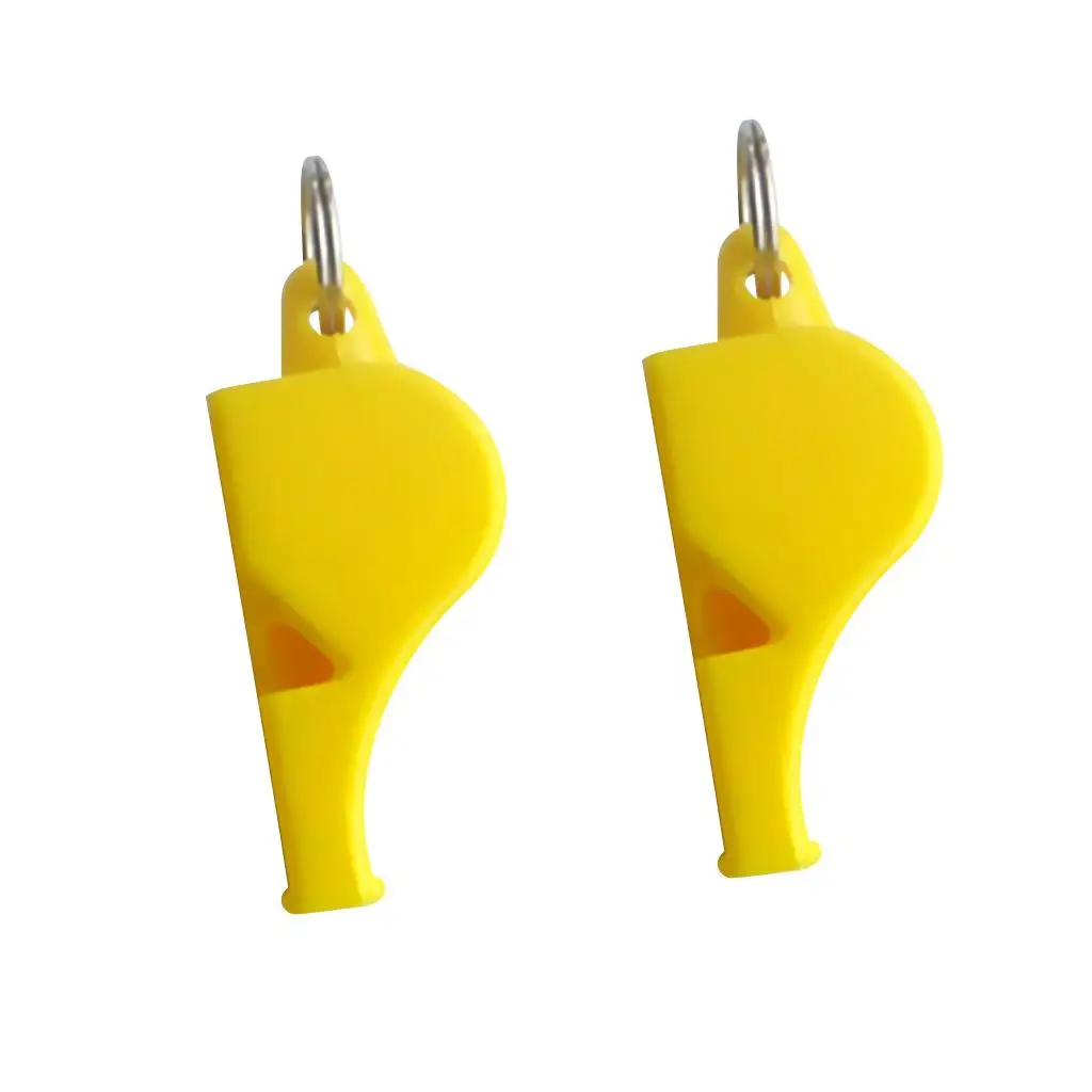 2xPlastic Emergency Survival Whistle Marine Camping Boating Yellow