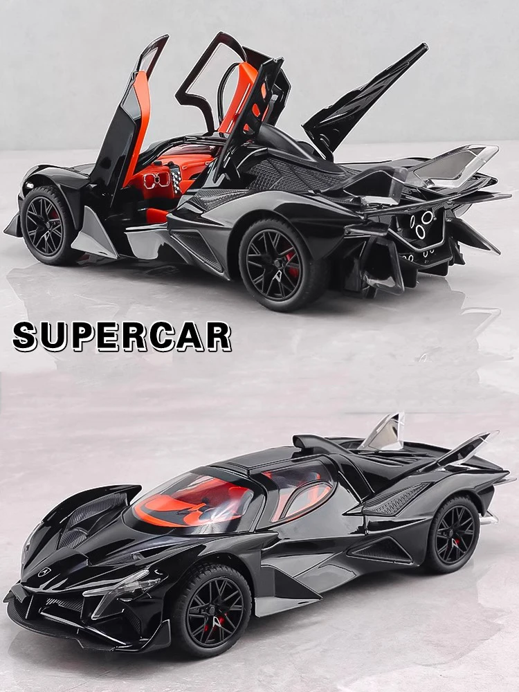 New 1:24 Apollo Helios Sports Car Alloy Model Car Simulation Sound and Light Pull Back Toy Car Boys Collection Decoration Gift