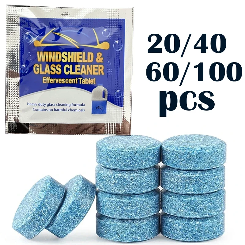 

20/40/60/100Pcs Solid Cleaner Car Windscreen Wiper Effervescent Tablets Glass Toilet Cleaning Car Accessories