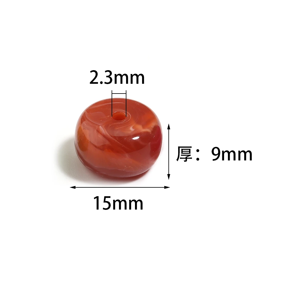 20pcs/lot Wheel Shape Acrylic Beads Colorful Loose Spacer Beads For Jewelry Making DIY Necklace Bracelet Keychain Accessories view 4
