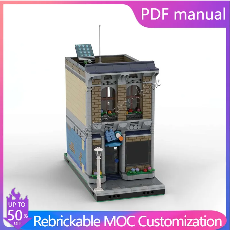 1492 PCS MOC Modular Clothes Boutique & Apartment Building Model DIY Blocks Architecture Display Toys Assembly Birthday Gifts