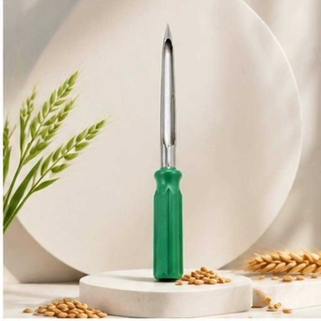 Heavy Duty Stainless Steel Cereal Sampler with ABS Grip Lightweight Portable Grain Sampling Tool for Garden Soil and