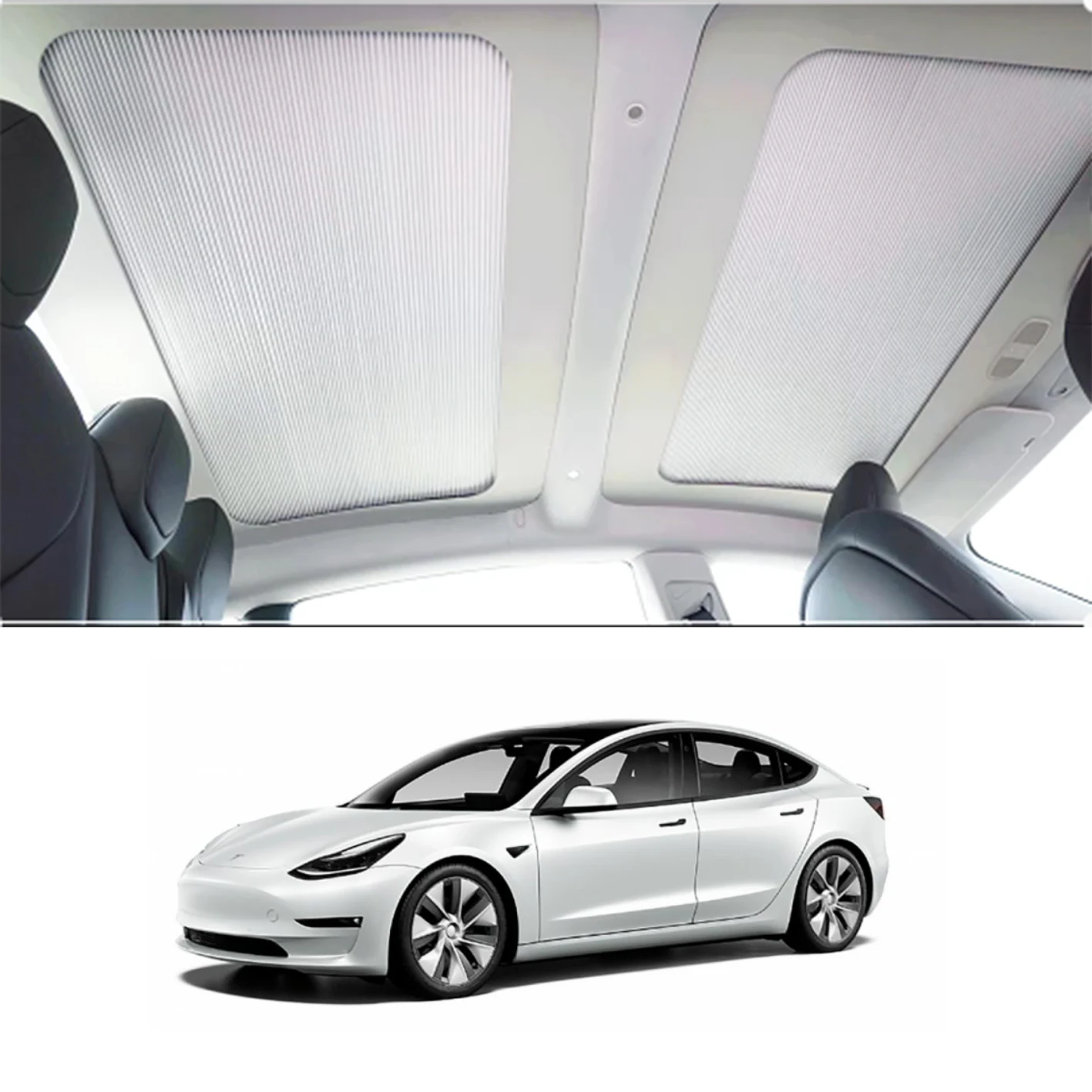 Power Panoramic Sunroof Retractable Roof for Tes Model 3/3 Highland Y Sun Protection Electric Sunshade Voice Control