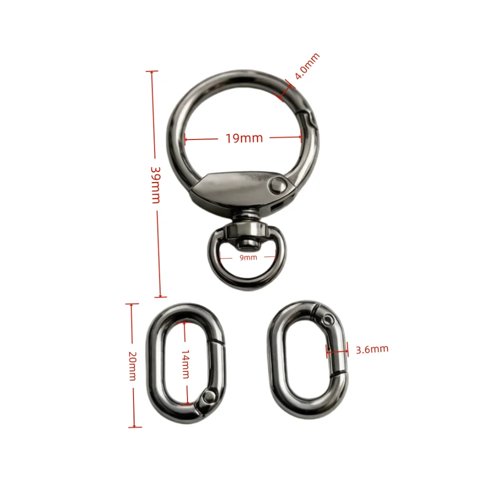 2-50 PCS Swivel Clasp Clip, Metal Lobster Claw Clasps, Swivel Clasp with Key Rings for Keychain Making, DIY Crafts accessories