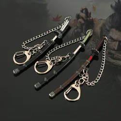 9cm Mortal Blade Open Gate Model Pendant Keychain for Men Genichirou Sekiro Shadows Die Twice Metal Key Ring Fans Jewelry Gift