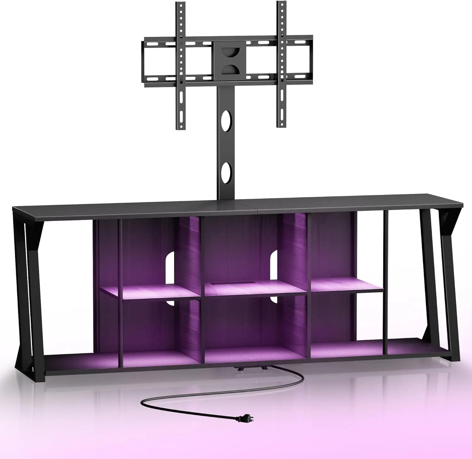 

XCYTV Stand with Mount,Length 71 inch LED TV Stand for 32~85 inch TVs,Swivel TV Stand Mount with LED Lights and 4AC Power Outlet