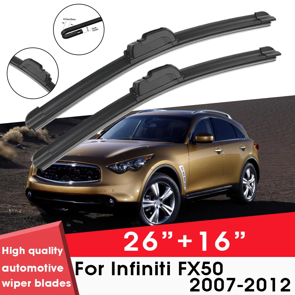 

BEMOST Car Wiper Blades Front Window Windshield Rubber Refill Wiper For Infiniti FX50 2007-2012 26"+16" Car Accessories