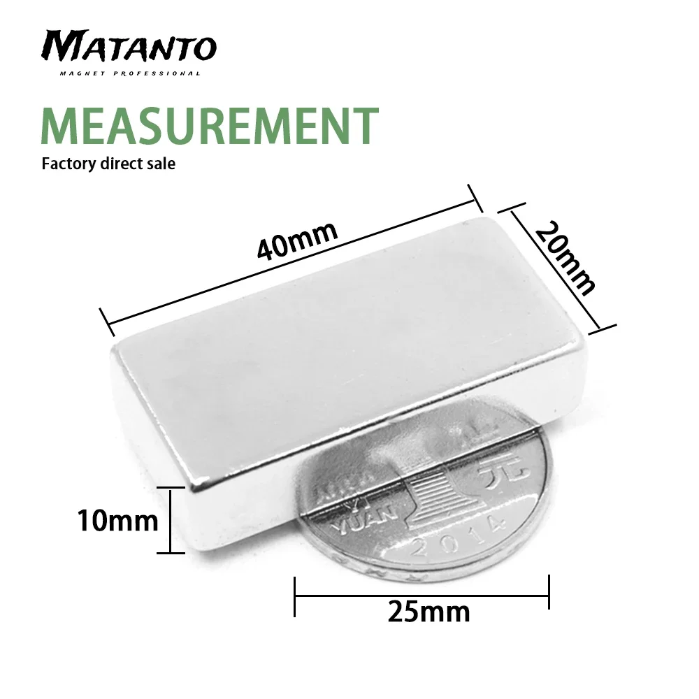 1~30PCS 40x20x10mm Quadrate Powerful Magnets Strip DIY Permanent Magnetic 40x20x10mm Super Powerful Neodymium Magnet 40*20*10 mm