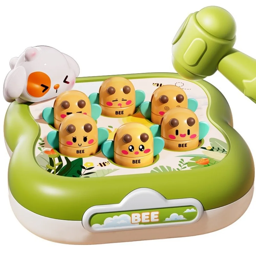 

New Cute Bee Mole Hammer Toy Sensory Develop Interactive Toddler Whack Toy Sound Feature Hand Percussion Toy for 3 Years