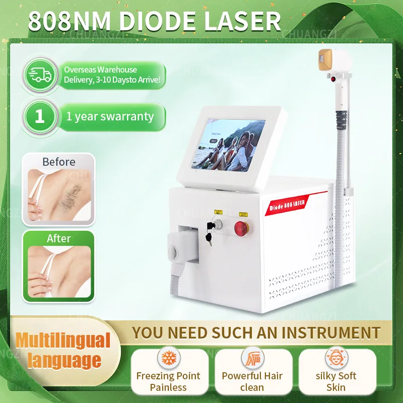 NEW 3000W 3 Wavelength 808 Diode Laser Hair Removal Machine Ice Titanium Permanent Painless Physical Body Care Depilation Device