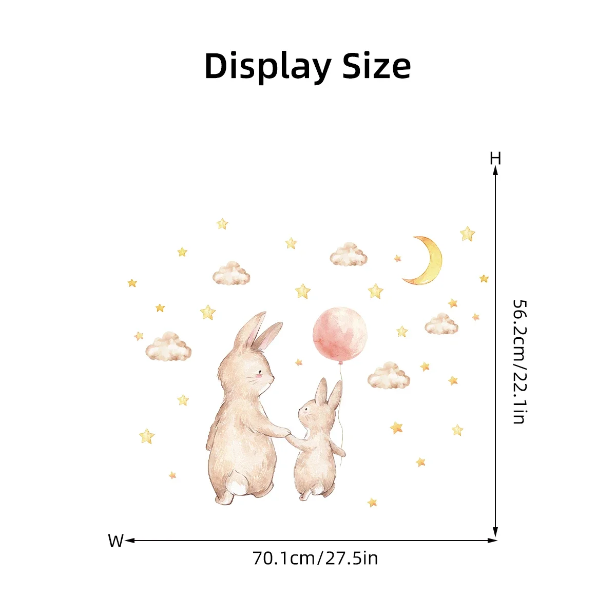 Cartoon Parent-child Animals Rabbit Wall Stickers Kids Room Star Baby Room Home Decoration Bedroom Living Room Decor Wall Decals